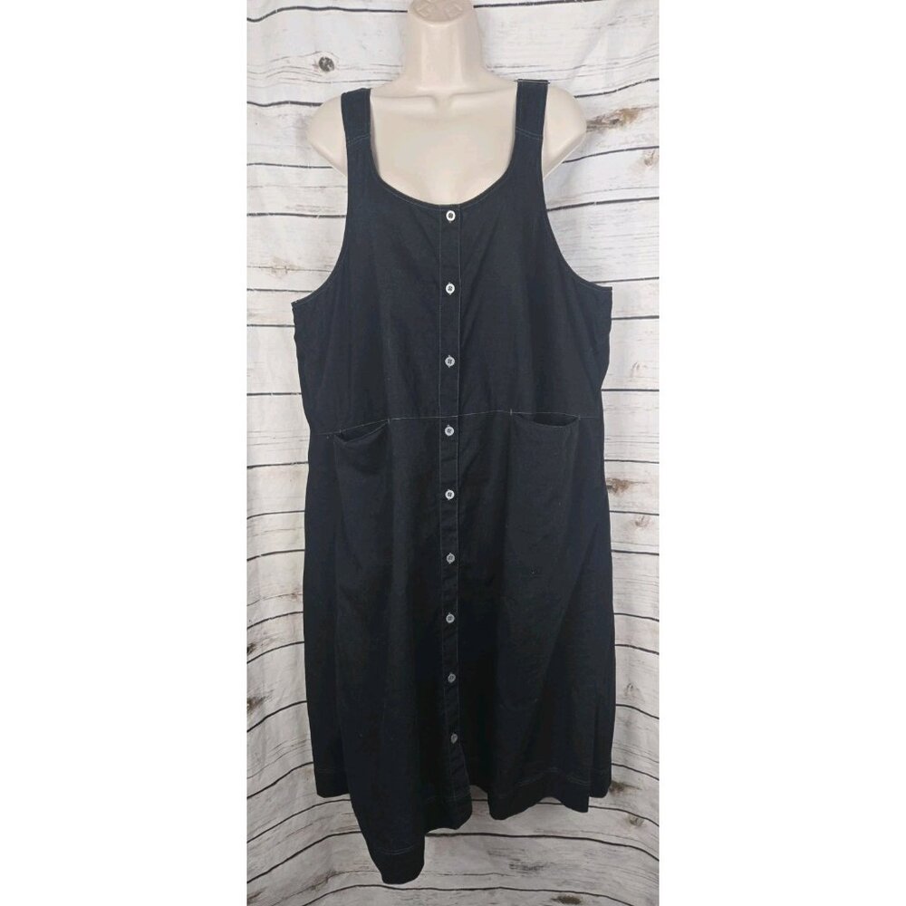 Gudrun Sjoden Black Button-Front Dress